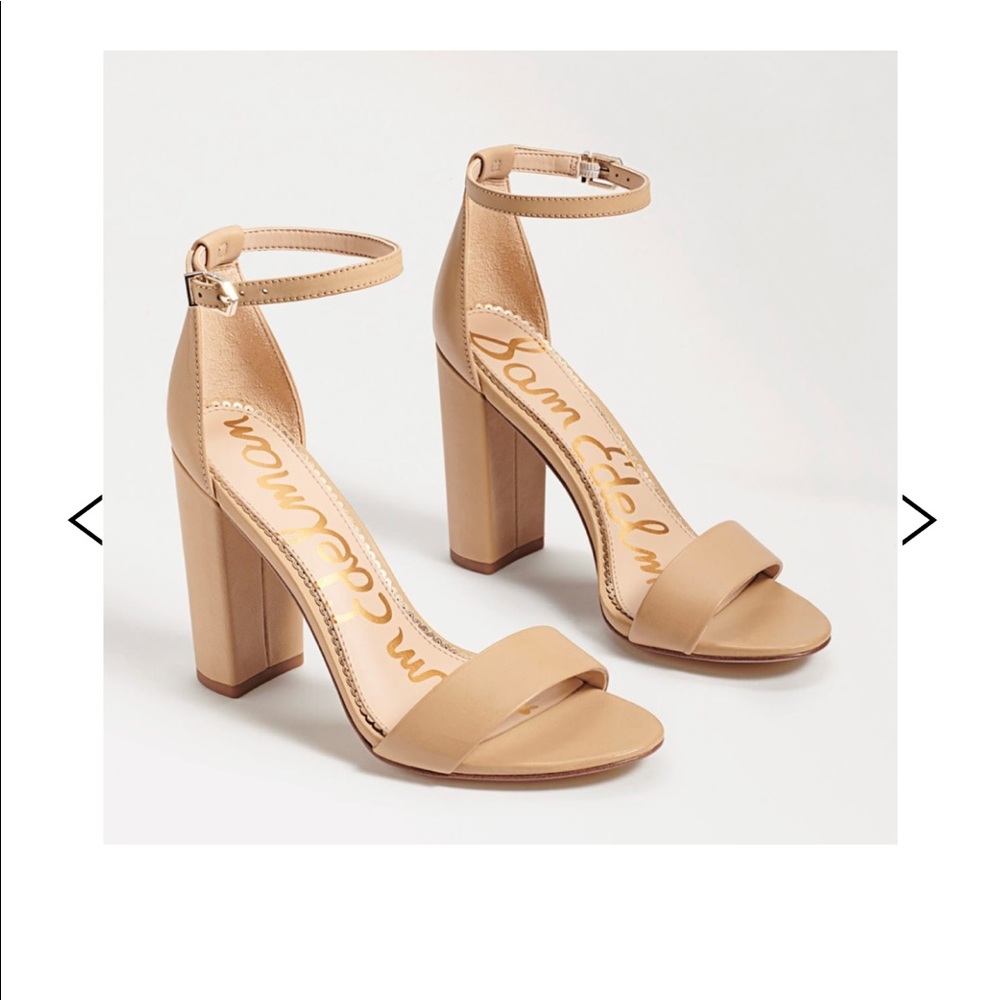 Sam Edelman Yaro Block Heel Sandal (Soft Beige Leather)